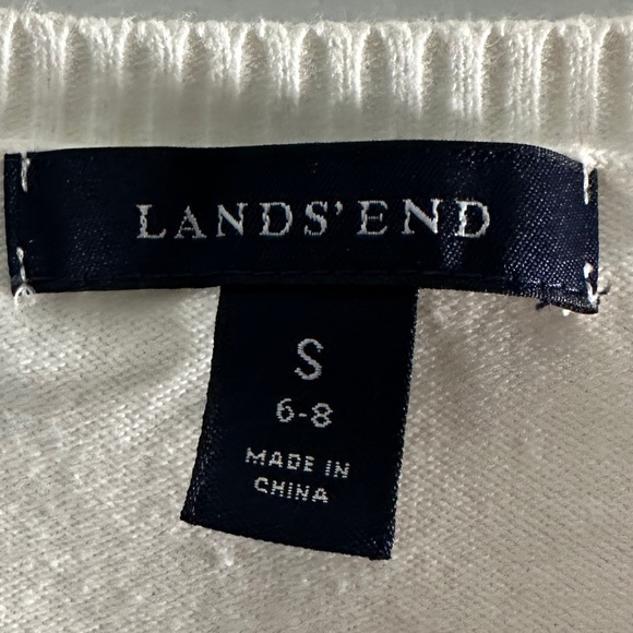 Lands’ End V-neck Sweater - White - Picture 3 of 6